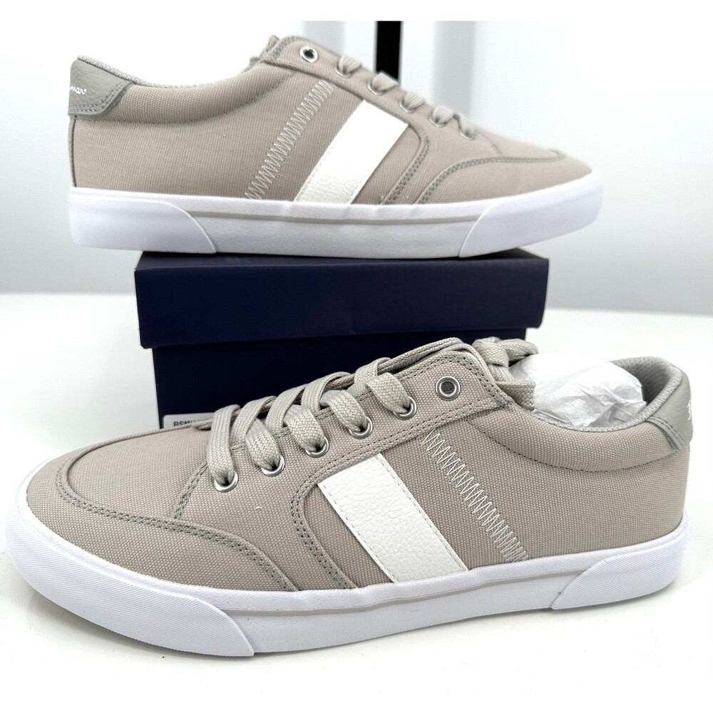 BEN SHERMAN Men's 8.5D NEW Hawthorn Glacier Gray & White Canvas Sneakers - Picture 3 of 8